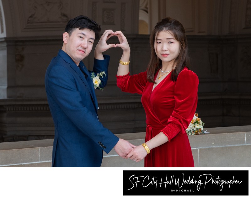 Heart shaped hello at SF City Hall