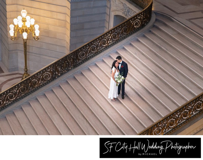 Faraway wedding photo of Grand Staircase at City Hall