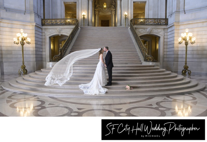 San Francisco City Hall Elopement photography on The Grand Staircase