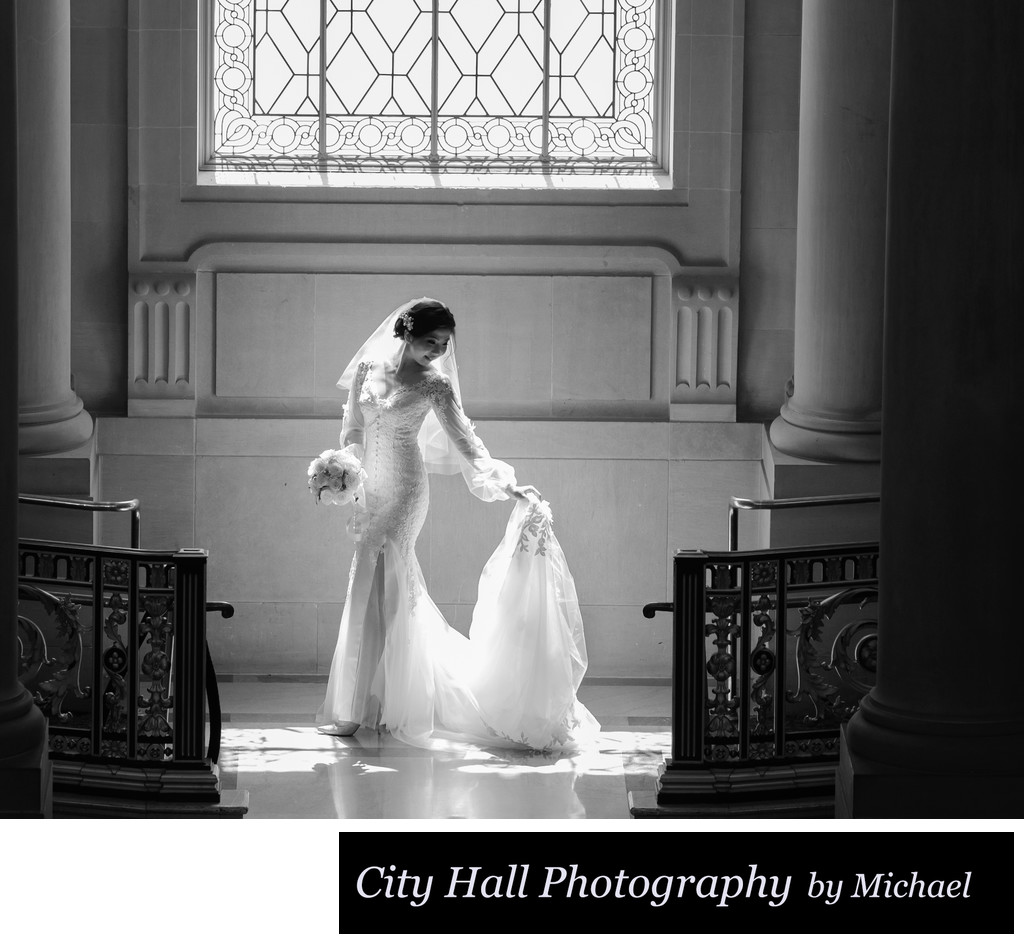 Wedding Photographer San Francisco City Hall - Wedding Dress