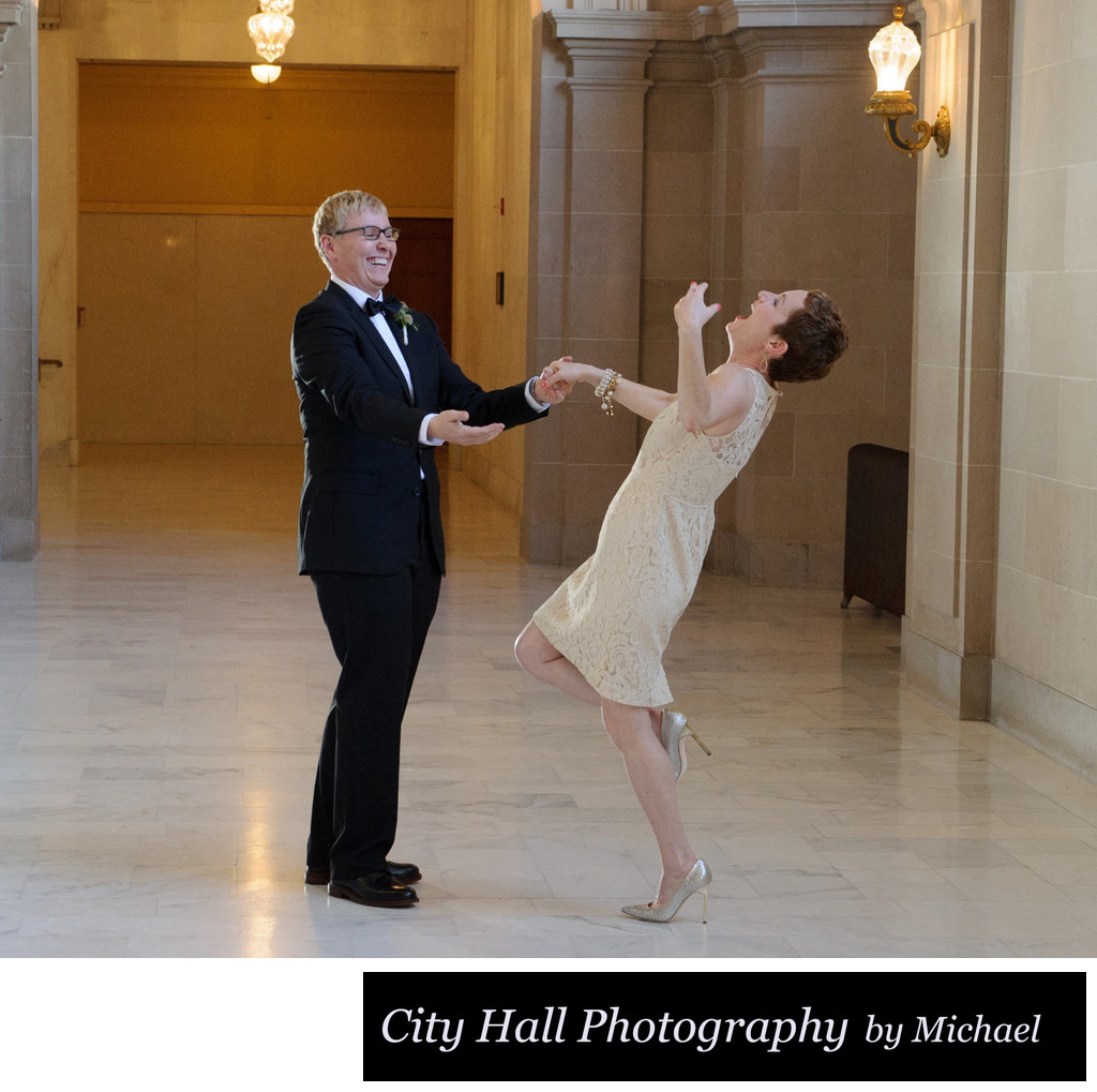Wedding Photographer San Francisco City Hall - Fun Moment LGBTQ