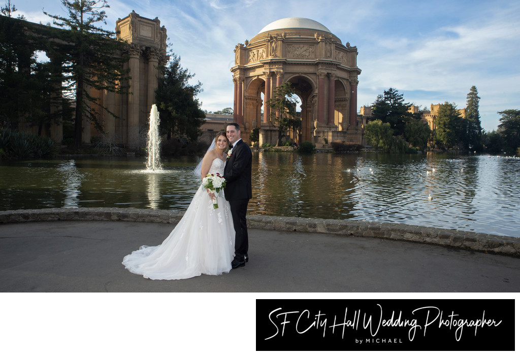 San Francisco Palace of Fine Arts Wedding Photography after City Hall