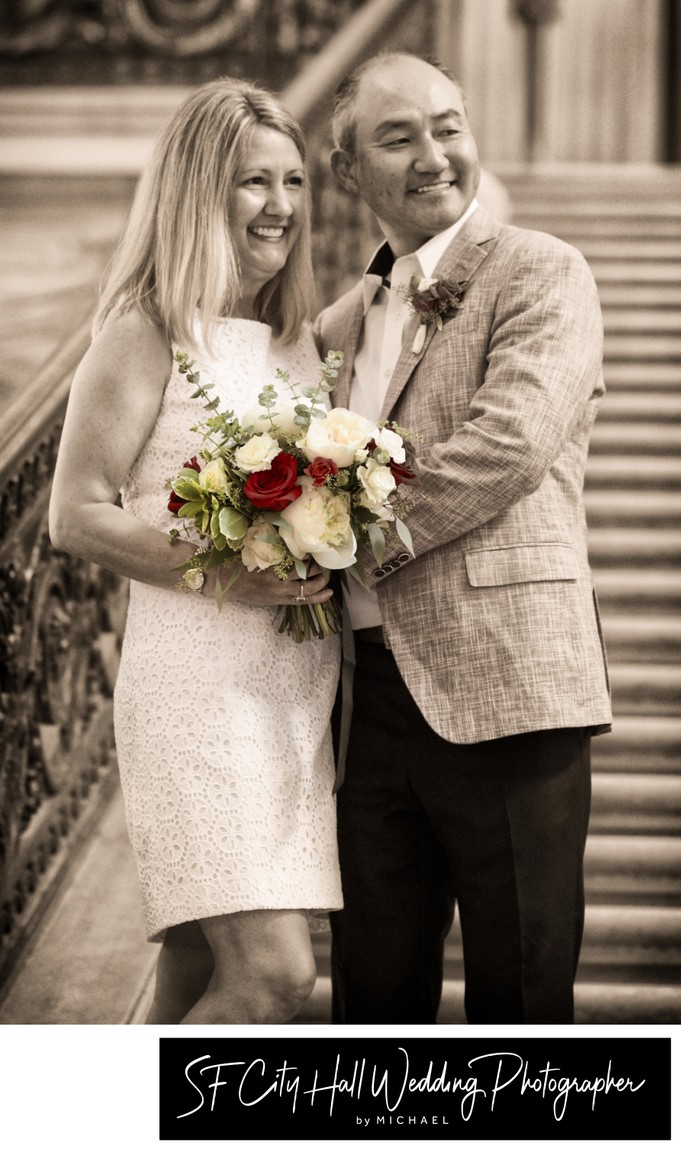 Sepia tone wedding photography image in San Francisco