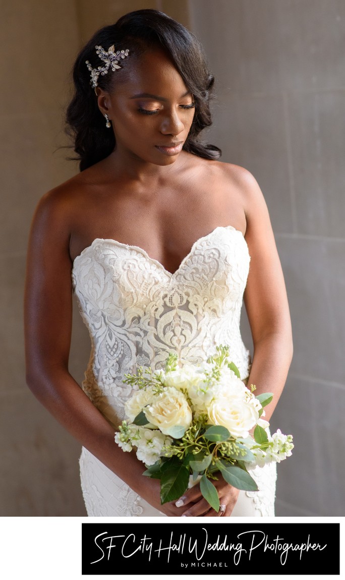 Beautiful Bridal Portrait - City Hall Wedding Photography in San Francisco