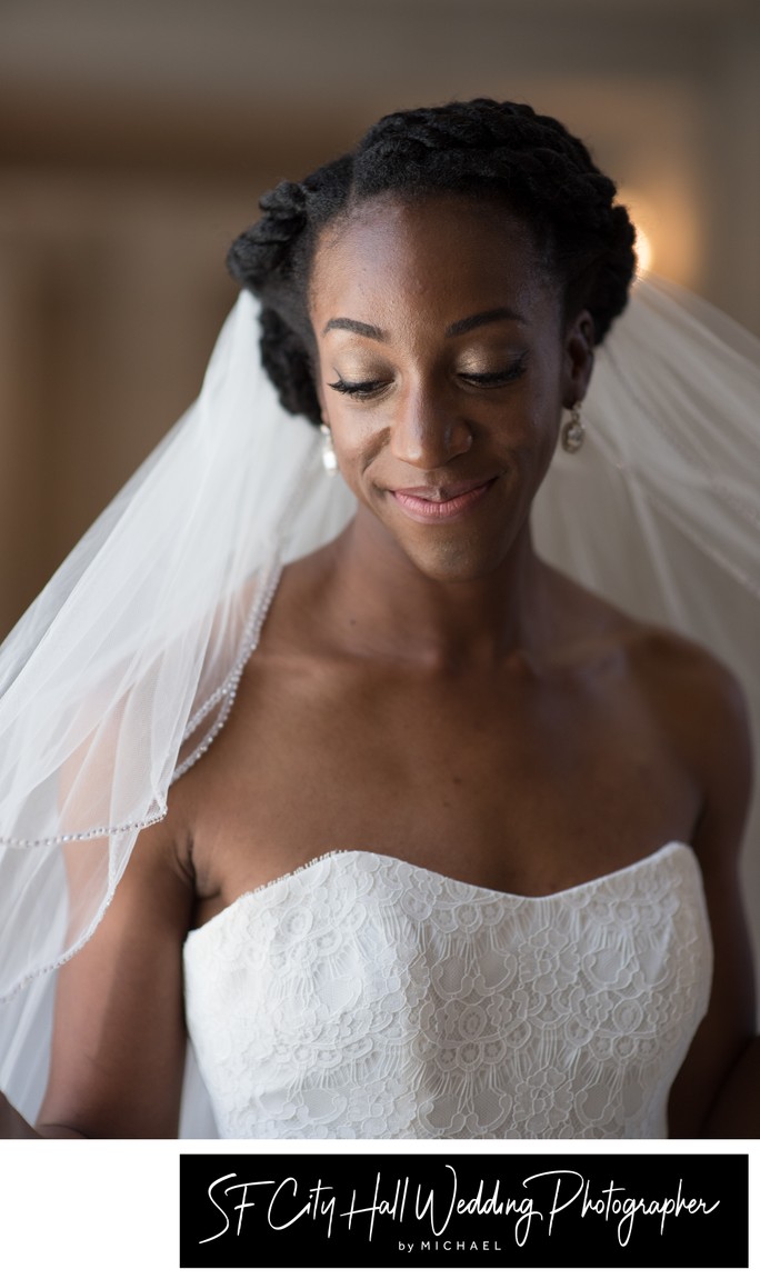 San Francisco bridal portrait head shot