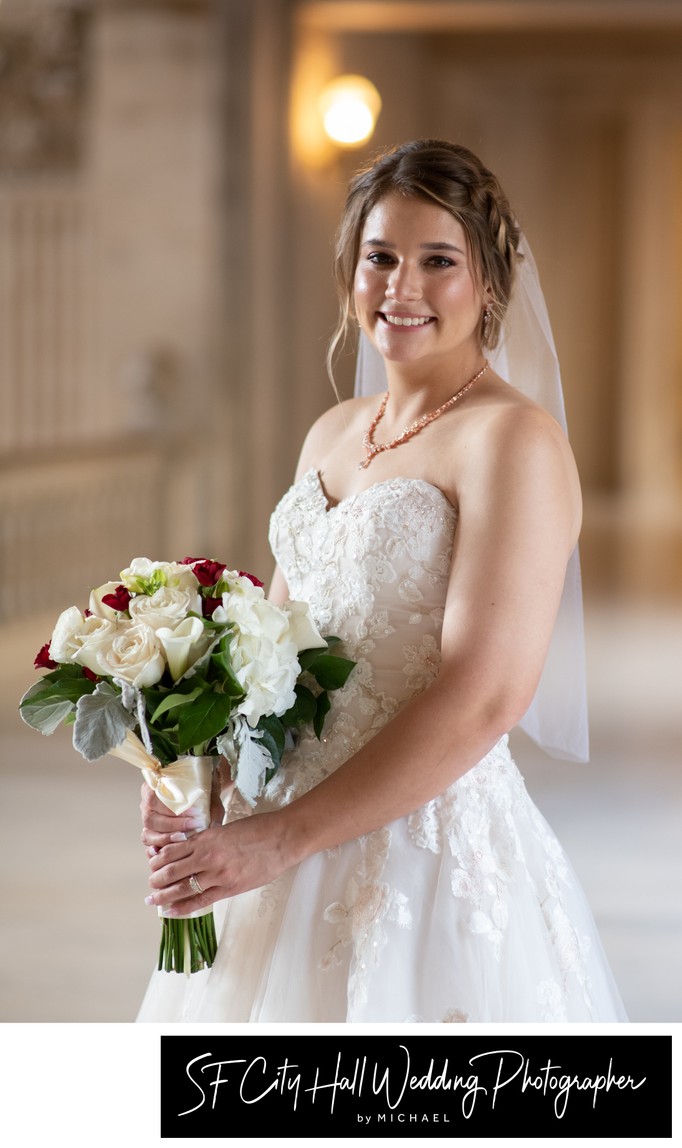 Pretty bridal portrait at SF City Hall