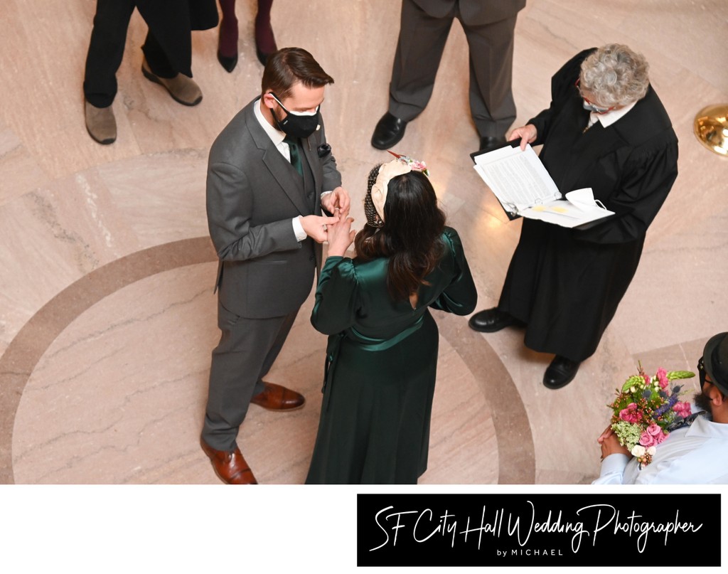 Wedding Ceremony at city hall - top view