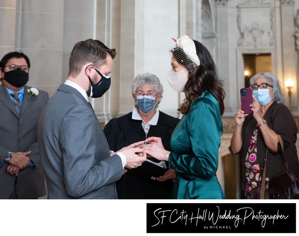 wedding officiant requiring city hall couple to wear masks during ceremony