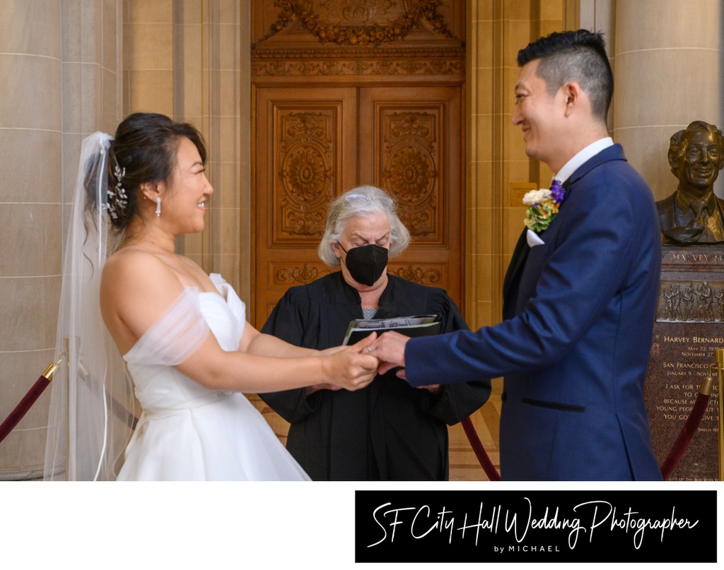 Asian City Hall Wedding Ceremony - Rotunda photography