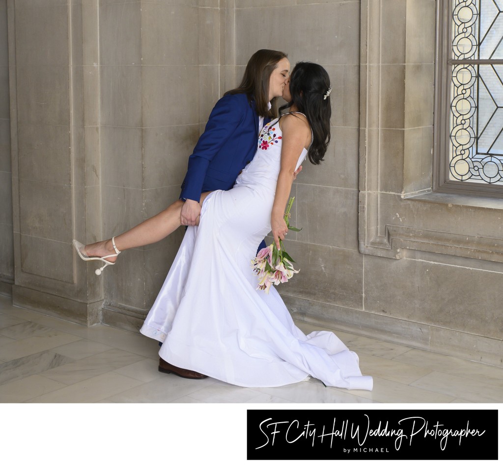 Wedding Photography Dance Dip at SF City Hall - LGBTQ+ Marriage