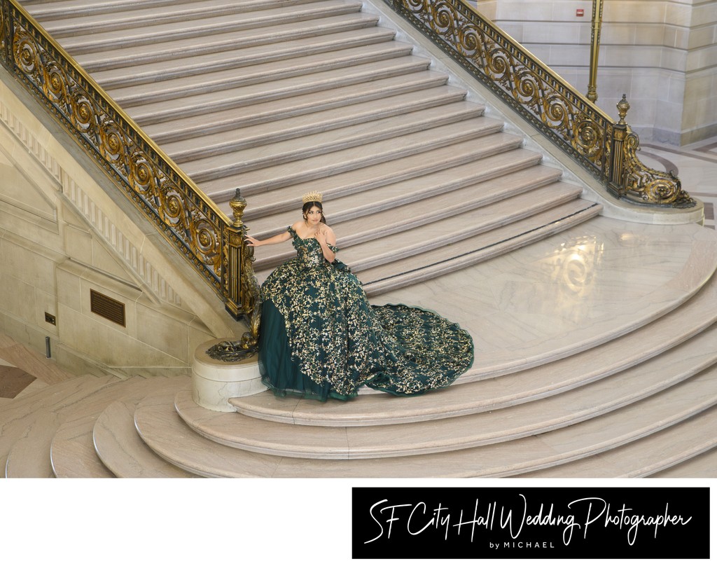 Quinceanera Photographer - Grand Staircase overhead view