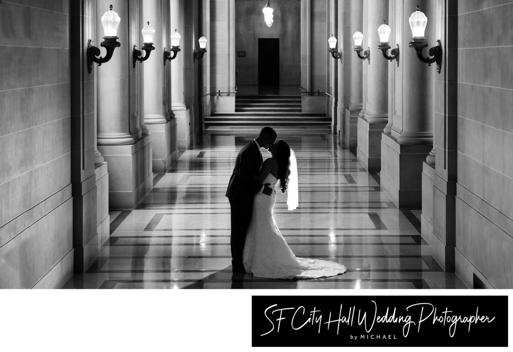 Creative wedding photography at SF City Hall