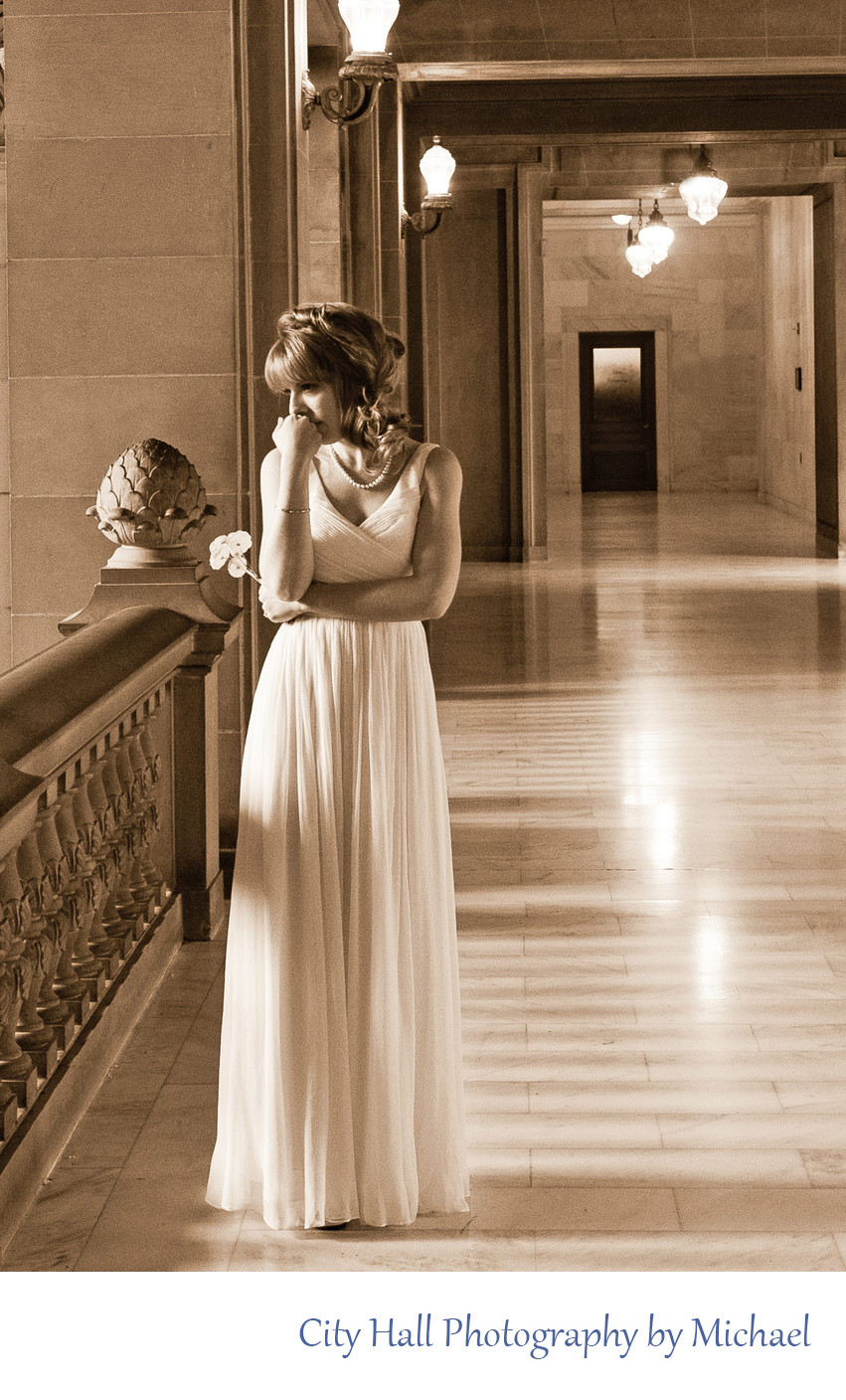 Wedding Photographer San Francisco City Hall - Thoughtful Bride