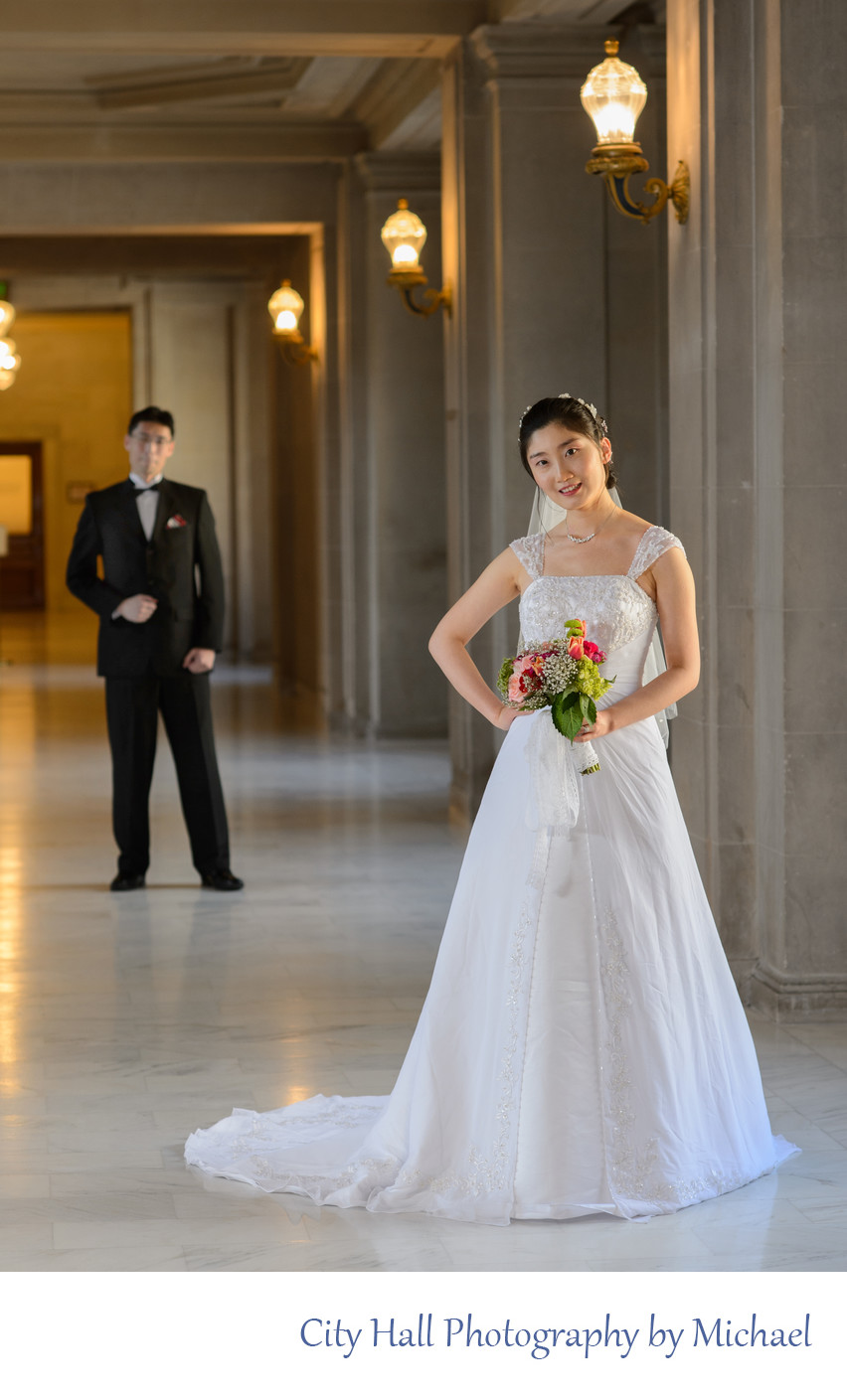 Wedding Photographer San Francisco City Hall - Asian Bride and Groom