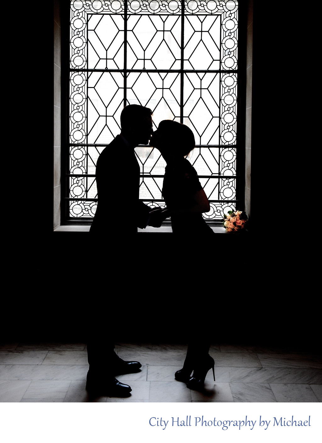 San Francisco Window Silhouette - City Hall Wedding Photographer