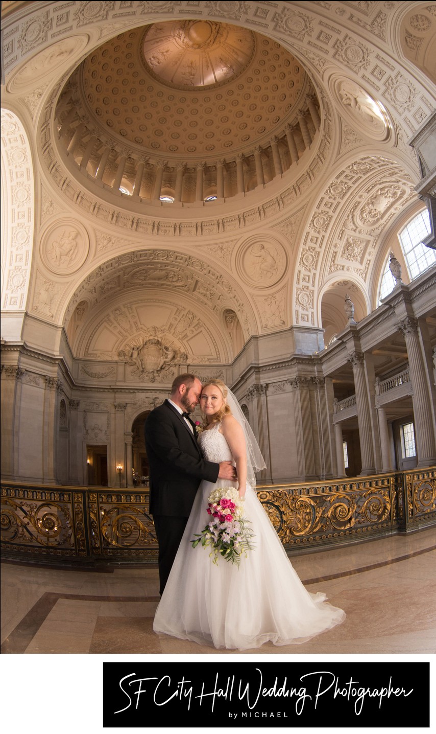 Wide Angle Wedding Photography SF City Hall Dome