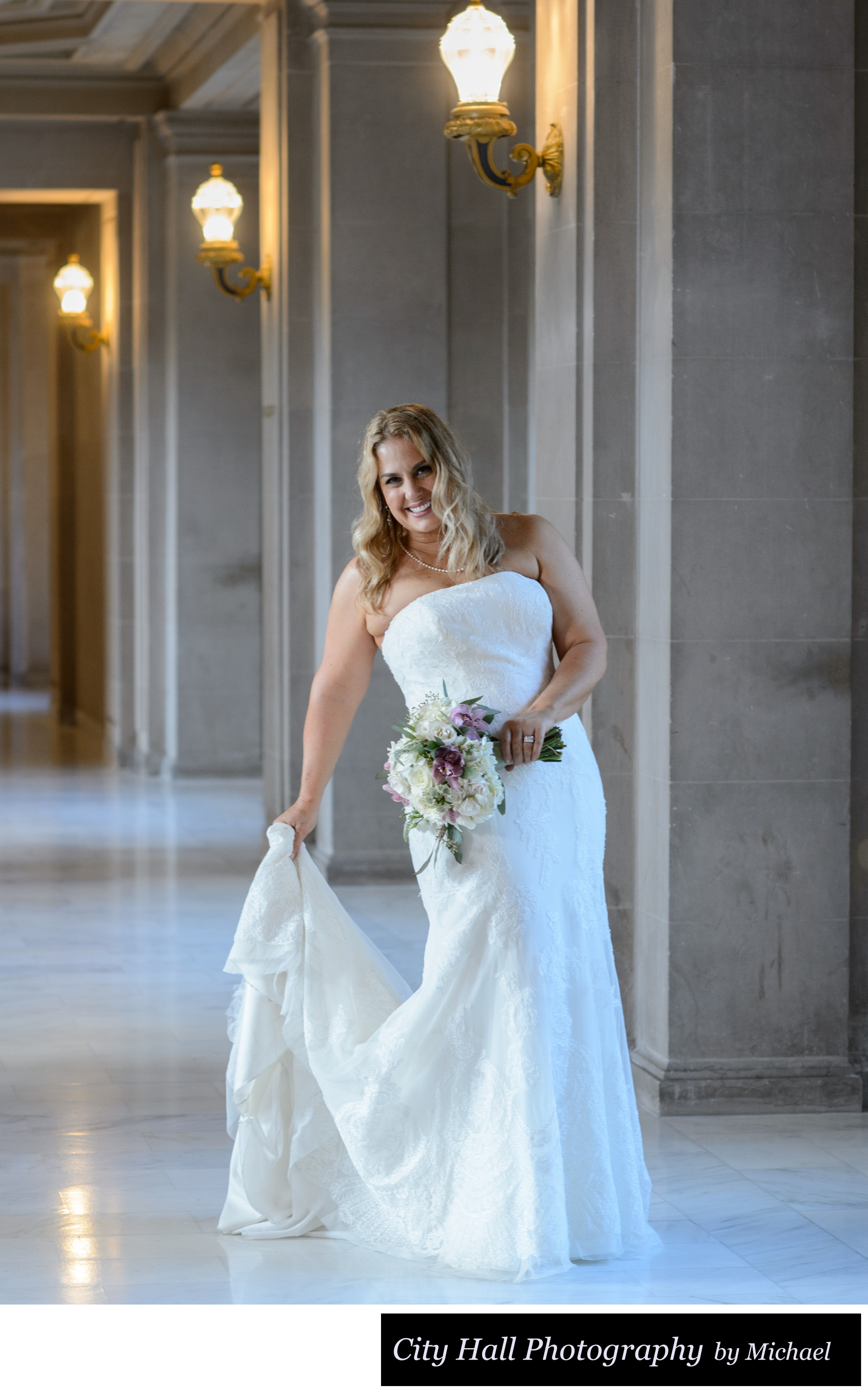 Creative Same Sex Marriage Individual Bridal Portrait San Francisco City Hall Wedding Same