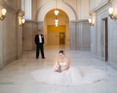Selective focus wedding photography image