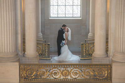 San Francisco City Hall Wedding Photographer - Bride and Groom Kiss