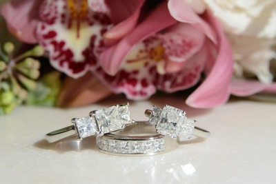 LGBT dual rings showing close up wedding photography