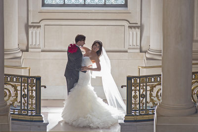 Backlit Wedding Photography Image City Hall in San Francisco
