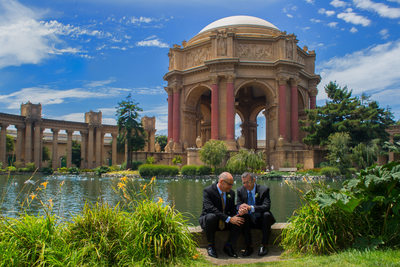 Gay Wedding Photographer San Francisco City Hall - Palace of Fine Arts
