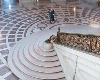 Looking down the Grand Staircase at SF City Hall