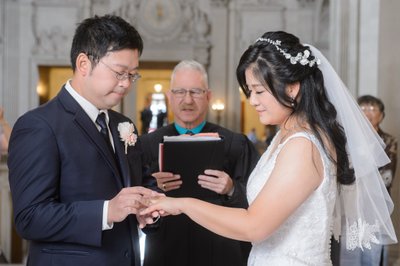 Ring Exchange, Asian Wedding at San Francisco city hall