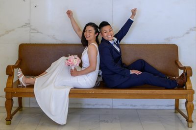 Wedding couple happily married
