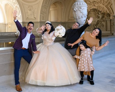Fun Family Quinceanera Photos at San Francisco City Hall