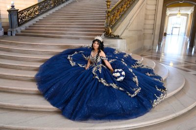 Quinceanera photographer at San Francisco city hall's Grand Staircase