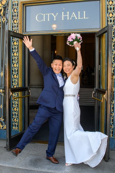 just married at City Hall LGBTQ+ wedding photography