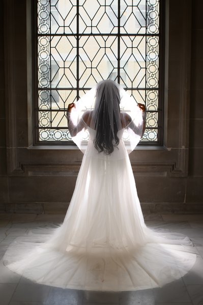 Back of the Wedding Dress - SF City Hall Photography