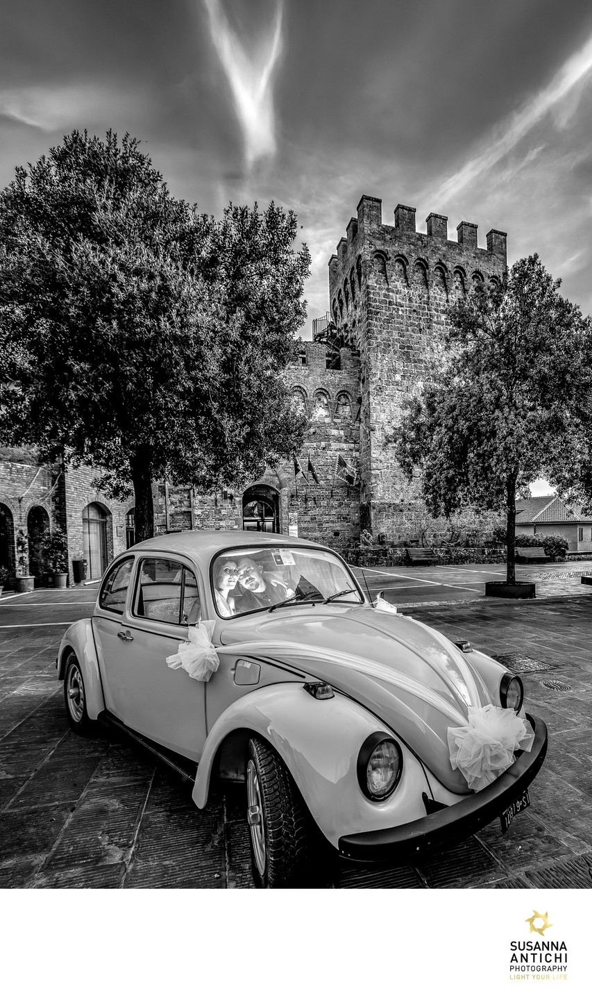 wedding vintage car il Maggiolino 