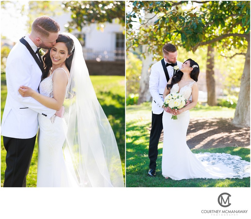Bride and Groom Portraits at Nixon Library