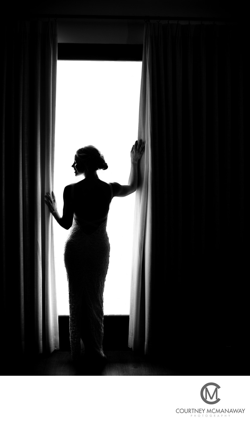 Dramatic Bridal Portrait in Black and White