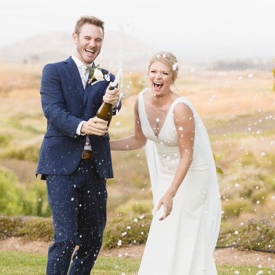 Popping Bottles at a Temecula Micro Wedding