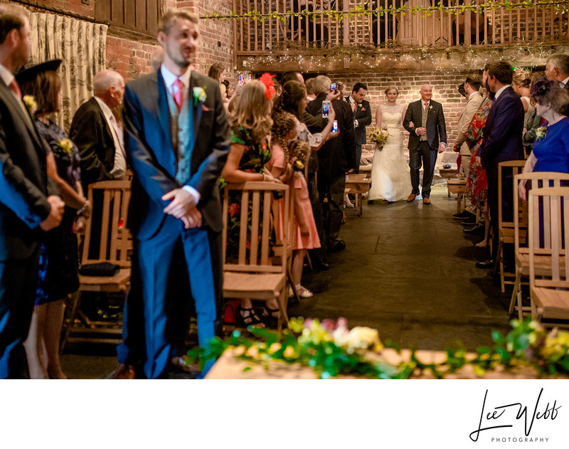 Bride Entrance Curradine Barns Wedding Venue Worcester