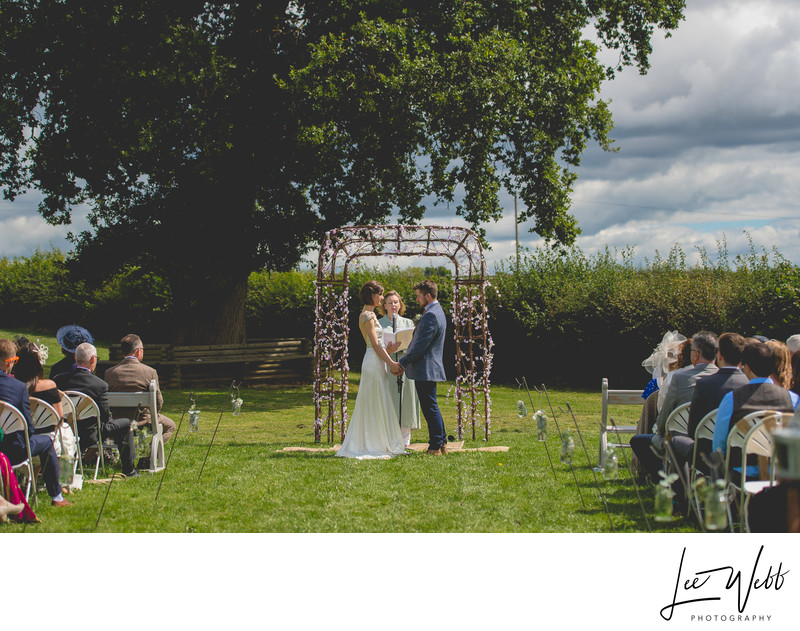 Exchanging Vows Rock Village Hall Wedding