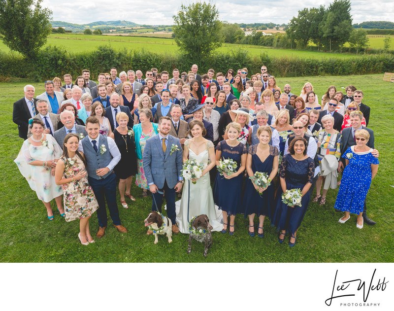 Rock Village Hall Group Wedding Photograph