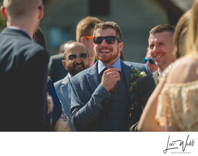 Groom At Rock Village Hall Wedding