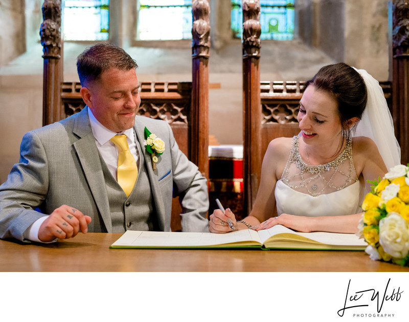 Claines Church Weddings Worcester Register Signing