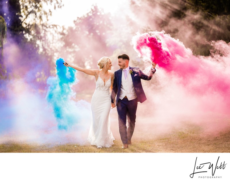 Smoke bombs for wedding photography