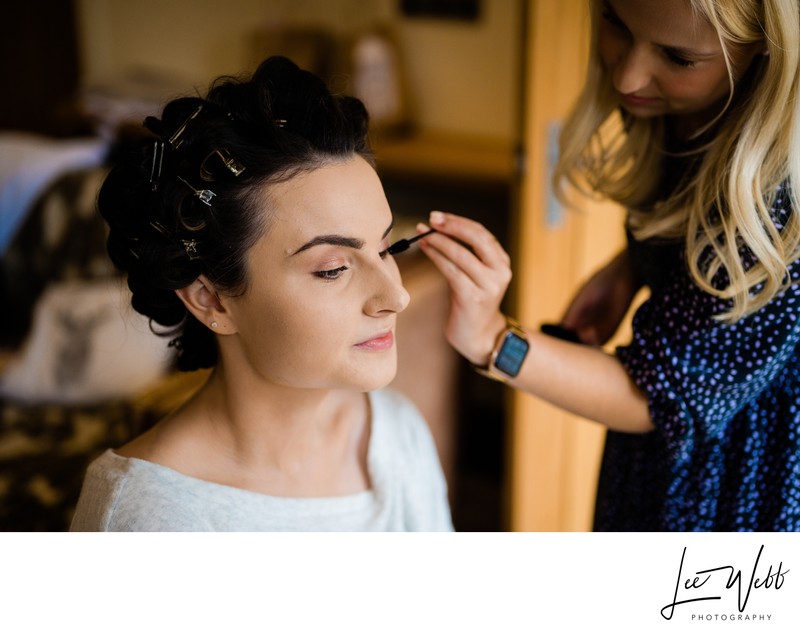 Bridal makeup Bredenbury Court Barns