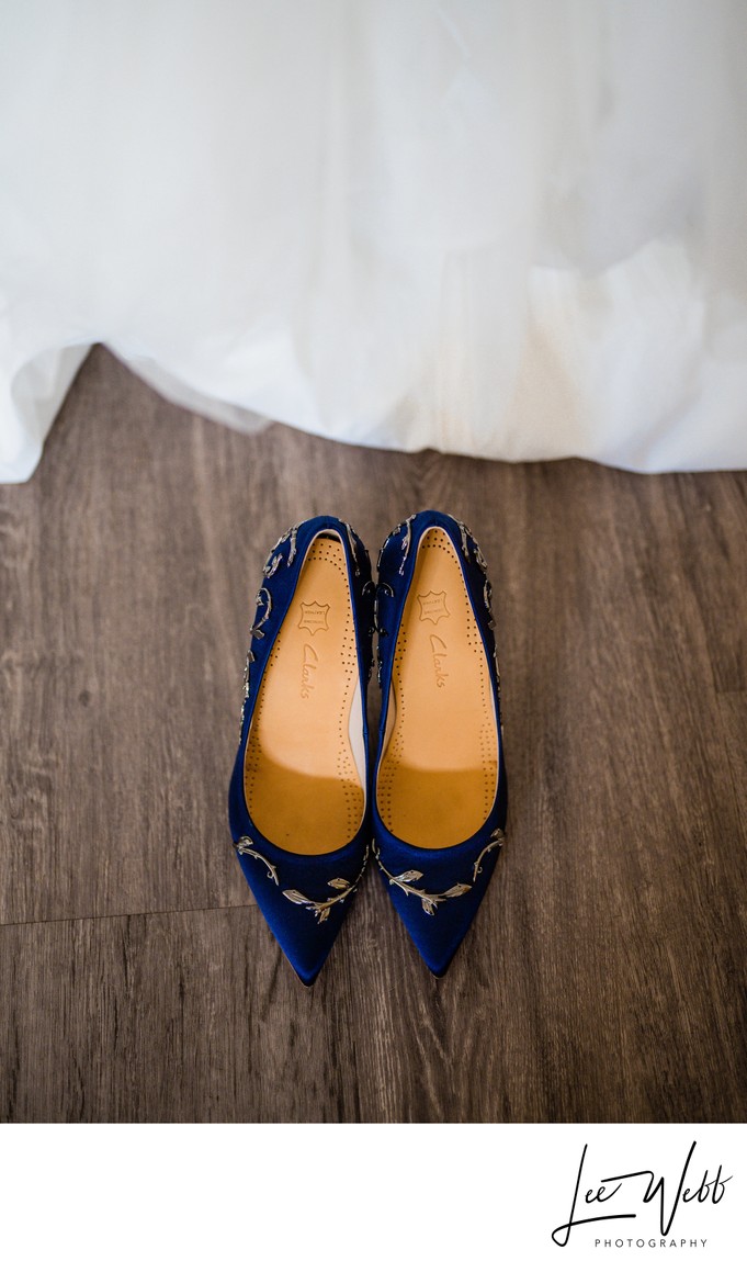 Blue wedding shoes