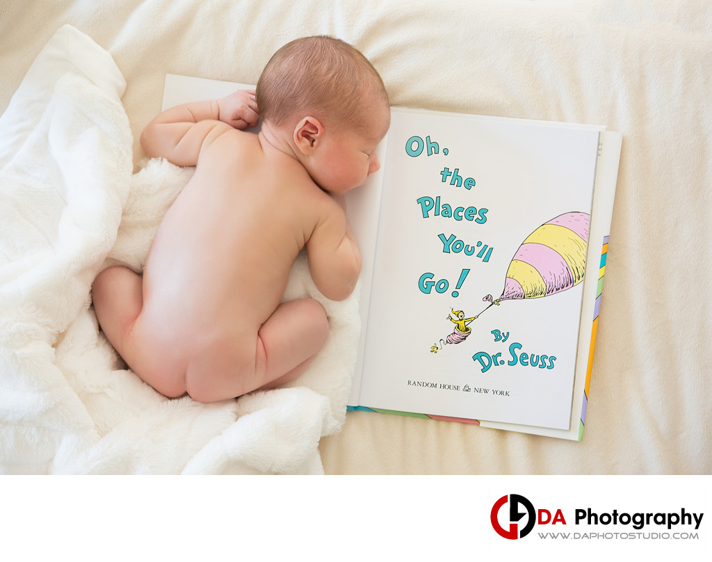 NewBorn Baby Portrait with Dr. Seuss Book