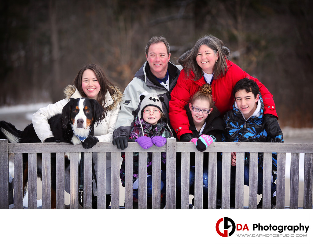 Winter family Portrait at The Riverwood Conservancy