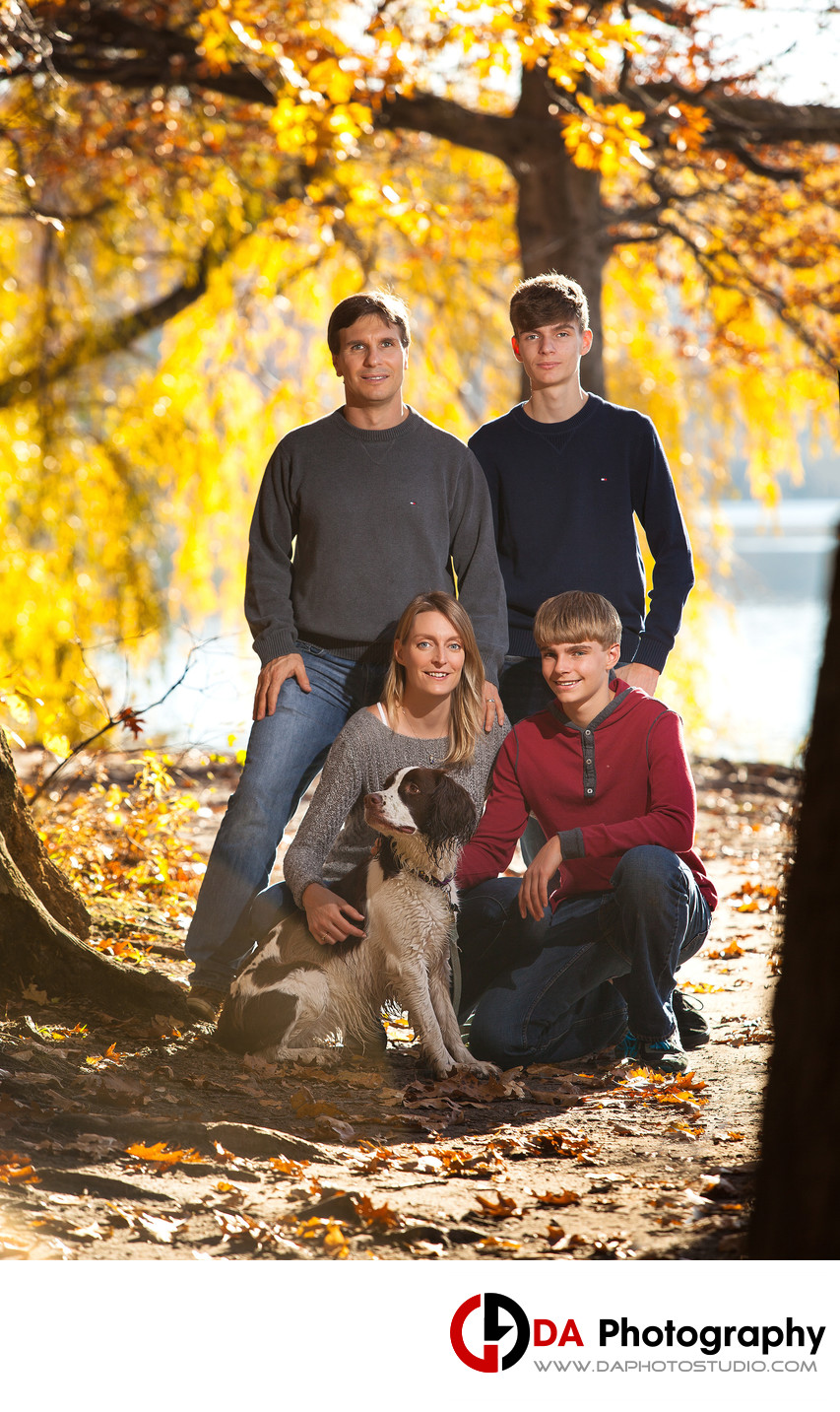 Sunset Family Portrait in Fall at Heart Lake in Brampton