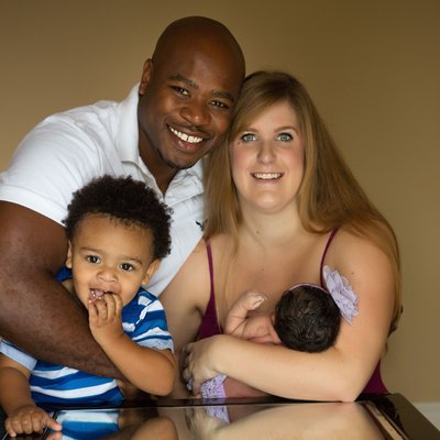 Young Family Portrait with their Newborn in Guelph