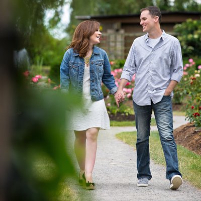 Engaged Couple at Gairloch Gardens in Oakville